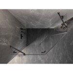 MEXEN/S - Lunar sprchový kout pětiboký křídlový levá 80 x 90, transparent, grafit metal 831-080L-090P-95-00-L