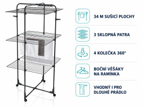 Leifheit Sušák na prádlo Classic Tower 340 Black 81471