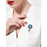 Luxusní brož Swarovski Elements Crocetti - květina, Modrá