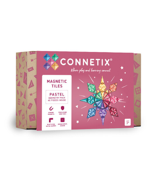 Connetix Connetix Tiles - Magnetická Stavebnice Pastelová Geometry 40 ks
