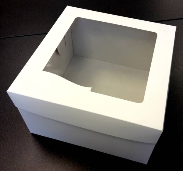 Dortisimo Dortová krabice bílá čtvercová s okénkem (31,7 x 31,7 x 19,5 cm)