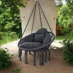 Závěsné křeslo s polštářkem - čapí hnízdo 80 cm antracit