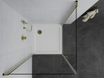 MEXEN/S - PRETORIA duo sprchový kout 80 x 80, transparent, zlatá + vanička včetně sifonu 852-080-080-50-02-4010G