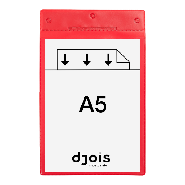 Djois magnetická identifikační kapsa, A5, červená, 10 ks