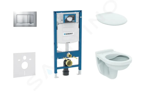 Geberit Set předstěnové instalace, klozet Alpha se sedátkem, tlačítko Sigma30, chrom mat/chrom 111.300.00.5 NR7