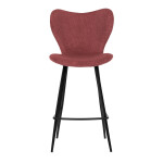 Židle barová, červená látka, černá podnož