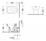 DURAVIT - D-Code Stojící WC, spodní odpad, s HygieneGlaze, alpská bílá 21100120002