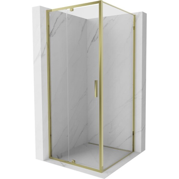 MEXEN/S - Exo sprchový kout dveře křídlové 100 x 100, transparent, zlato 819-100-100-50-00