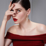 Náušnice ve tvaru lapače snů s perlami Lucilla, Zlatá Bílá