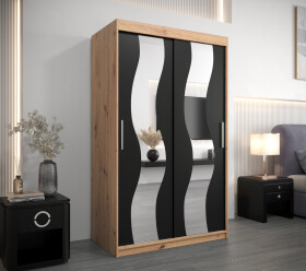 Šatní skříň Abi Se Barva korpusu: Dub artisan, Rozměry: 120 cm, Dveře: Černá