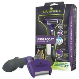 Furminator Hrablo na srst kočky dlouhá srst M/L / Hrablo na srst / nerezová čepel / FURejector (7903-141280)