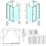 POLYSAN - EASY třístěnný sprchový kout 1100x1000, L/P varianta, čiré sklo EL1115EL3415EL3415