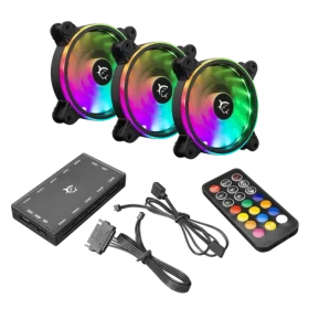 White Shark 1262-04-V NEBULA Kit 3ks černá / Sada ventilátorů / 120mm / ARGB / 25dB (NEBULA)