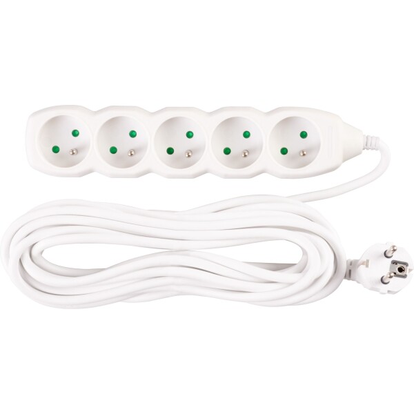 STREND PRO 213333 Prodlužovací kabel, 7m, 5 zásuvek, 3×1mm, bílý
