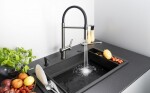 DEANTE - Magnetic kuchyňská baterie s elastickou výpustí - 2 typy proudu titan BRM_D72M