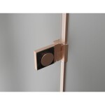 MEXEN/S - Lunar-B sprchové dveře křídlové pravé 115, transparent, měď kartáčovaná 832S-115-050-65-00-P