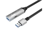 PremiumCord USB 3.2 repeater kabel Male-Female 10 m / Prodlužovací kabel / 5 Gbps / hliníkové pouzdro (ku3rep10al)