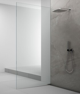 POLYSAN - ARCHITEX sada pro uchycení skla podlaha-stěna se spádovou lištou, 1615x2105, levá, leštěný hliník AX2116L