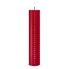 Ester & erik Adventní svíčka Kalenderlys Ø 5 cm – 36 Winter Berry, červená barva, vosk