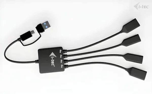 I-tec USB-C+USB-A Cable HUB 4 Port / USB hub / USB 3.2 Gen 1 / 2x USB-A + 2x USB-C / 5 Gbps (CACBLHUB2A2C)