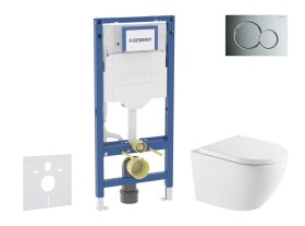GEBERIT - Duofix Set předstěnové instalace, klozetu Oudee a sedátka softclose, tlačítko Sigma01, lesklý chrom SANI11CA1167