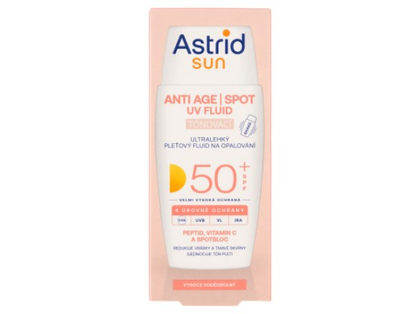 Astrid Sun Anti Age tónovací ultralehký pleťový fluid na opalování SPF 50+ 40 ml