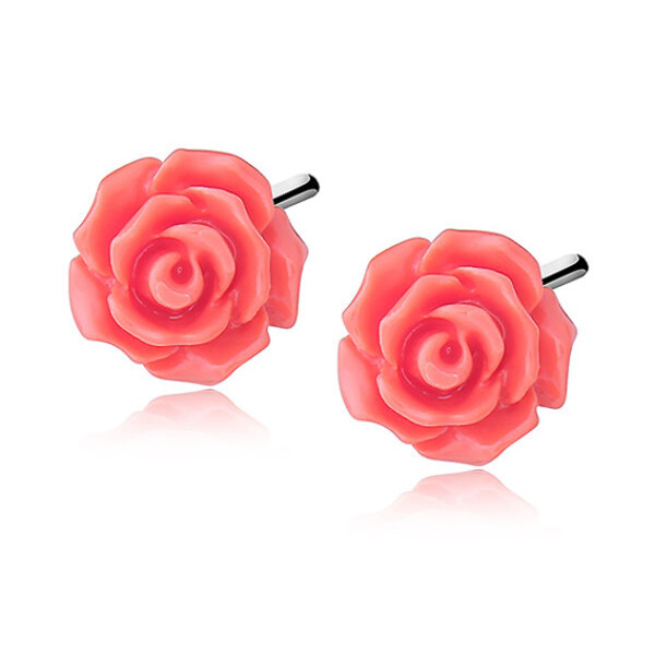 LUNICA Stříbrné náušnice ORANŽOVÝ KVĚT 0042 Ag 925; ≤0,6 g.