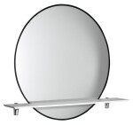 SAPHO - SHARON kulaté LED podsvícené zrcadlo s policí ø 80cm, černá mat ((E28904CI-01) 31255CI-01