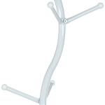 Věšák stojanový, výška 180 cm, kovová konstrukce, bílý matný lak, nosnost 10 kg