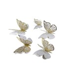 Dortisimo Nejedlá dekorace stříbrno-zlatá Motýlci (12 ks)