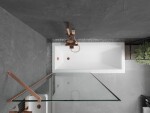 MEXEN/S - Next vanová zástěna FIX 90 x 150, černá vzor, měď kartáčovaná 895-090-000-00-70-65