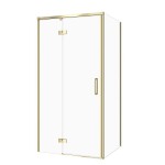 CERSANIT - Sada C281: kout LARGA, pant levý, zlato mat 100x90x195, čiré sklo VIR S601-489