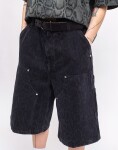 Carhartt WIP W' Snake Nixon Double Knee Short Snake Camo, Black heavy stone wash S