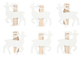 Jelen dřevěný na kolíčku 4 cm (6 ks)