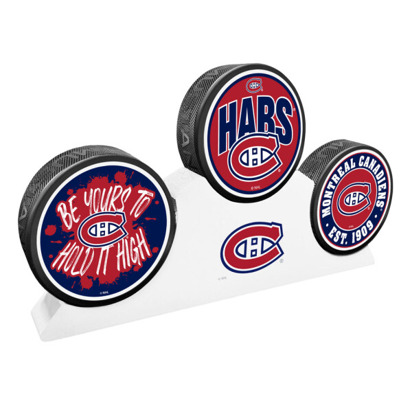Mustang Puk Montreal Canadiens NHL 3 Puck Podium Set