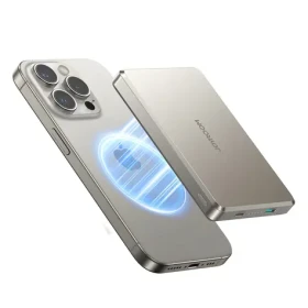 Joyroom JR-PBM08 Pro titanová / Powerbanka / 10000mAh / 22.5W / 2x USB-C + bezdrátové nabíjení