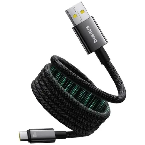 Baseus Tungsten (P10319805111-02) Magnetický nabíjecí kabel USB-A/USB-C 100W 1m černá (P10319805111-02)