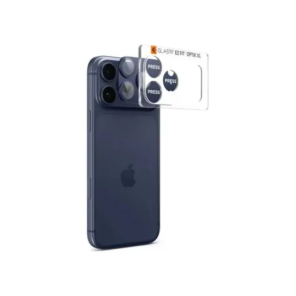 Spigen Glass tR EZ Fit Optik Pro XL sklo na fotoaparát pro Apple iPhone 17 Pro Max tmavě modrá (AGL10651)