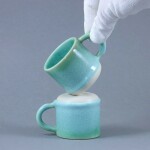 Studio Arhoj Porcelánový hrnek Finland Forest Green 70 ml, modrá barva, porcelán