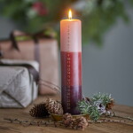Bloomingville Adventní svíčka Dip Dye Red, červená barva, vosk