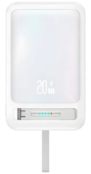 USAMS CD219 XM Series 10000mAh bílá / Power Bank / Magnetické bezdrátové nabíjení 15W / PD 20W (10KCD21902)