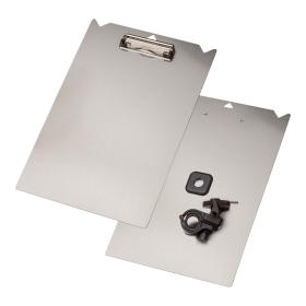Djois desky s klipem a držákem na kulatý profil, A4+, hliník/PP kompozit, šedý, 1 ks