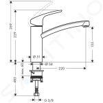 HANSGROHE - Focus M41 Dřezová baterie, vzhled nerezu 31806800