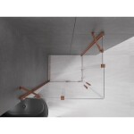 MEXEN/S - Velar Duo čtvercový sprchový kout 100 x 90, transparent, růžové zlato 871-100-090-02-60