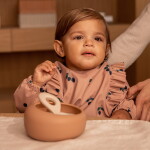 LIEWOOD Silikonová miska + lžička pro děti Sparia Tuscany Rose, růžová barva