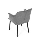 Židle jídelní, šedá vodoodpudivá látka, černý matný lak, kovové nohy