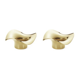 Georg Jensen Pozlacený svícen na čajovou svíčku Cobra Gold – set 2 ks, zlatá barva, stříbrná barva, kov