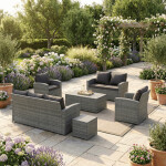 Zahradní sestava, polyratan, šedá, AZ-F1911 GREY