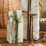 Ib Laursen Papírový sáček Forest treasures 22,5 cm – set 5 ks, béžová barva