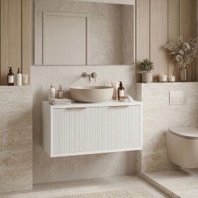 REA - Koupelnová skříňka pod umyvadlo Core 80cm White REA-M0401